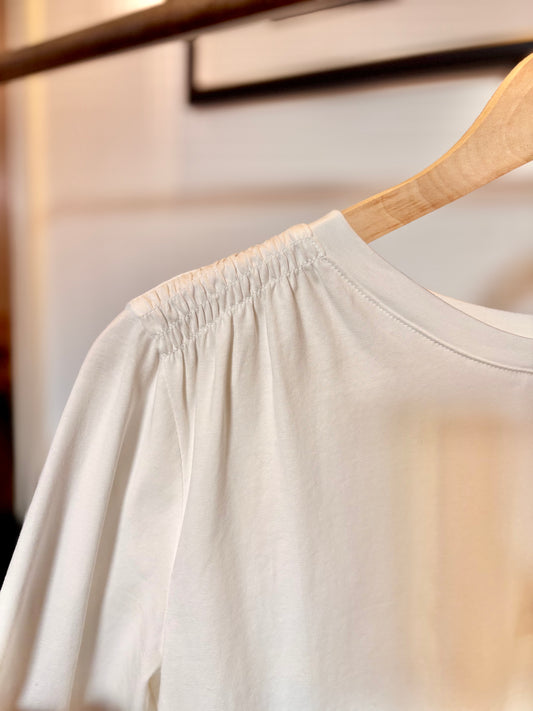 Baumwoll Longsleeve Thea mit Raffdetail