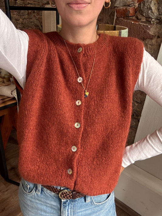 Strickweste Lui in Rost