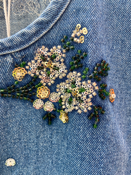 Denim Top bestickt