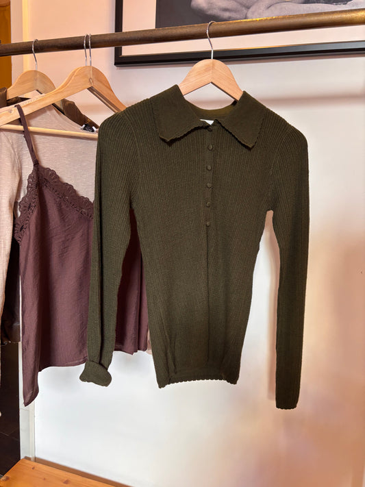 Strick Polo Ginny in Oliv