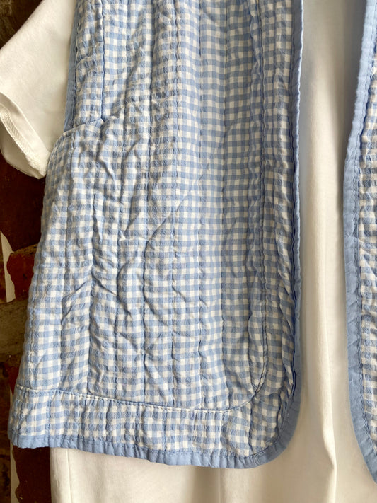 Karo Weste in hellblau