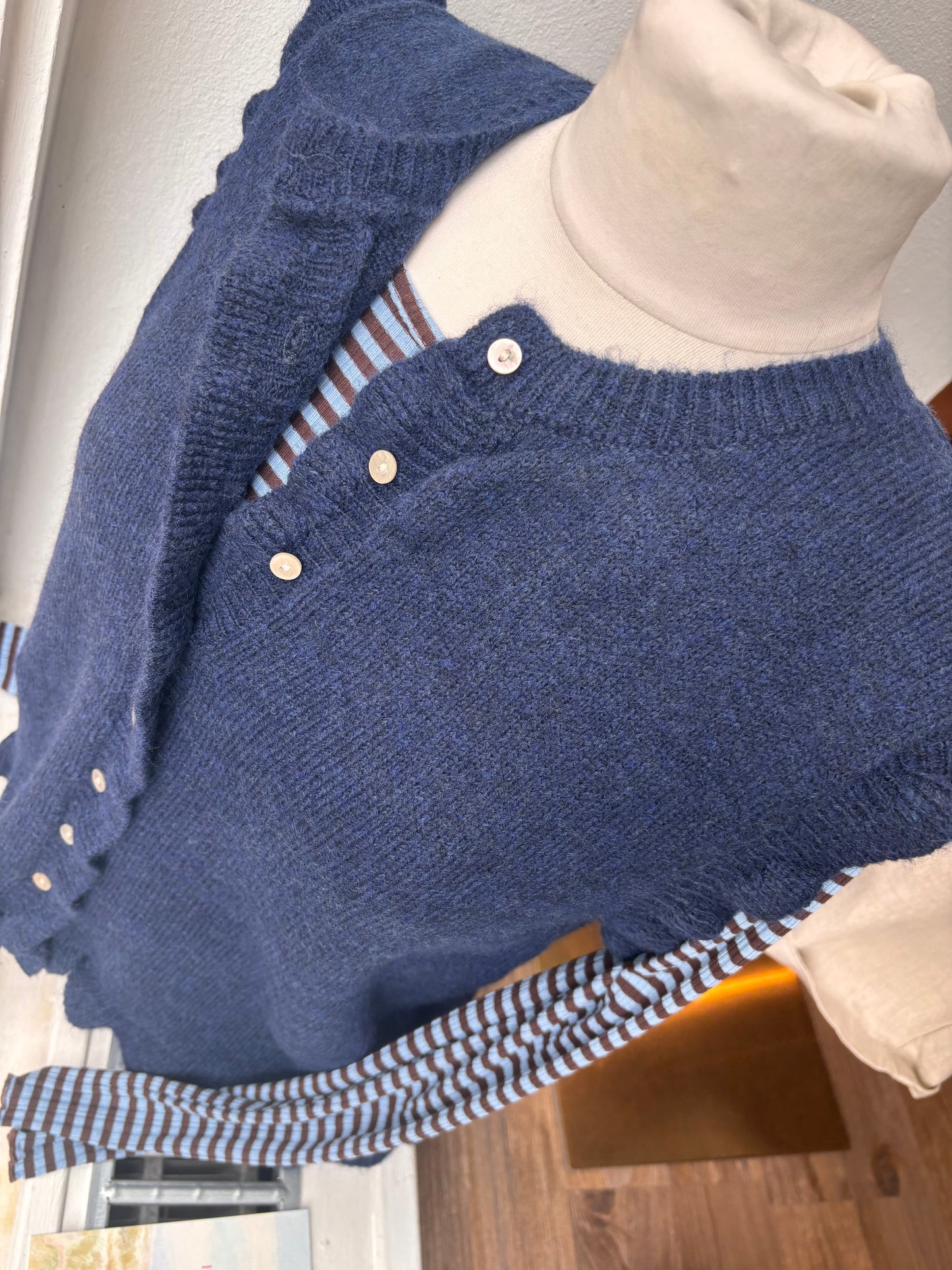 Longsleeve Cella blau/schoko