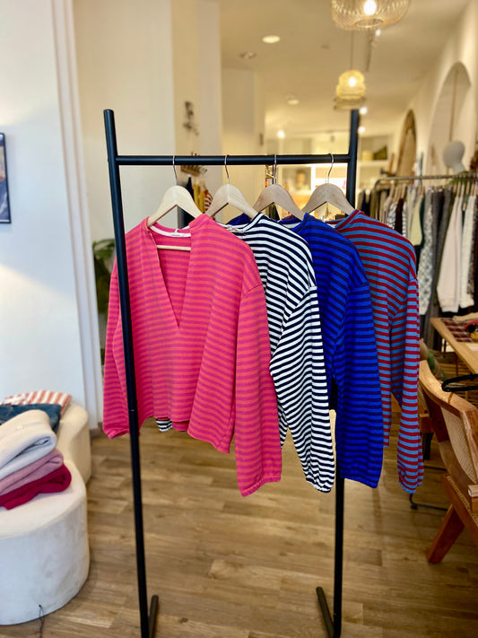 Sweater burgundy stripe