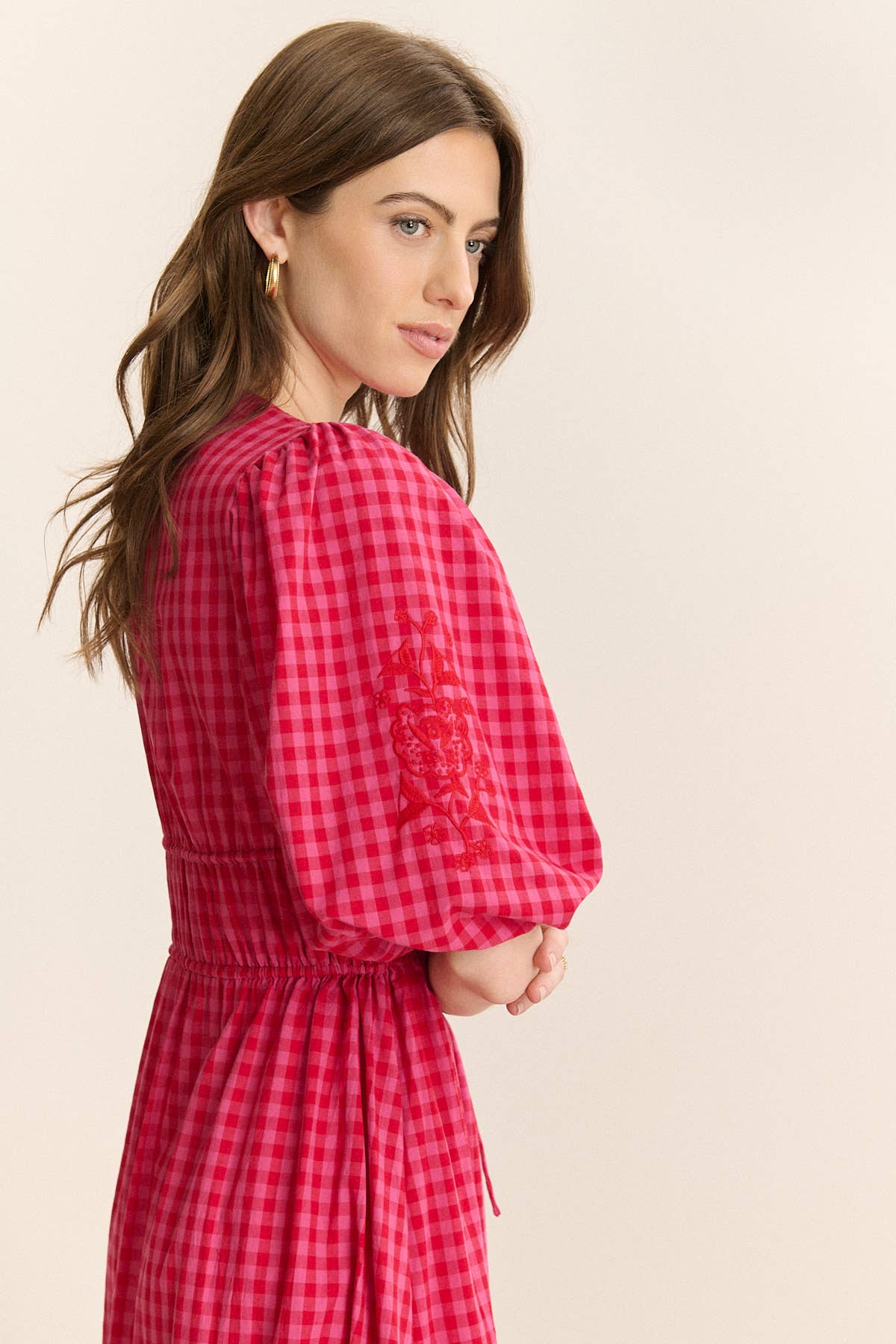 Kariertes Midikleid Vanina
