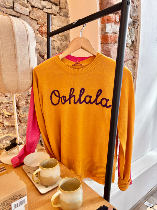 Pulli Ola aus Wollmix in Senf