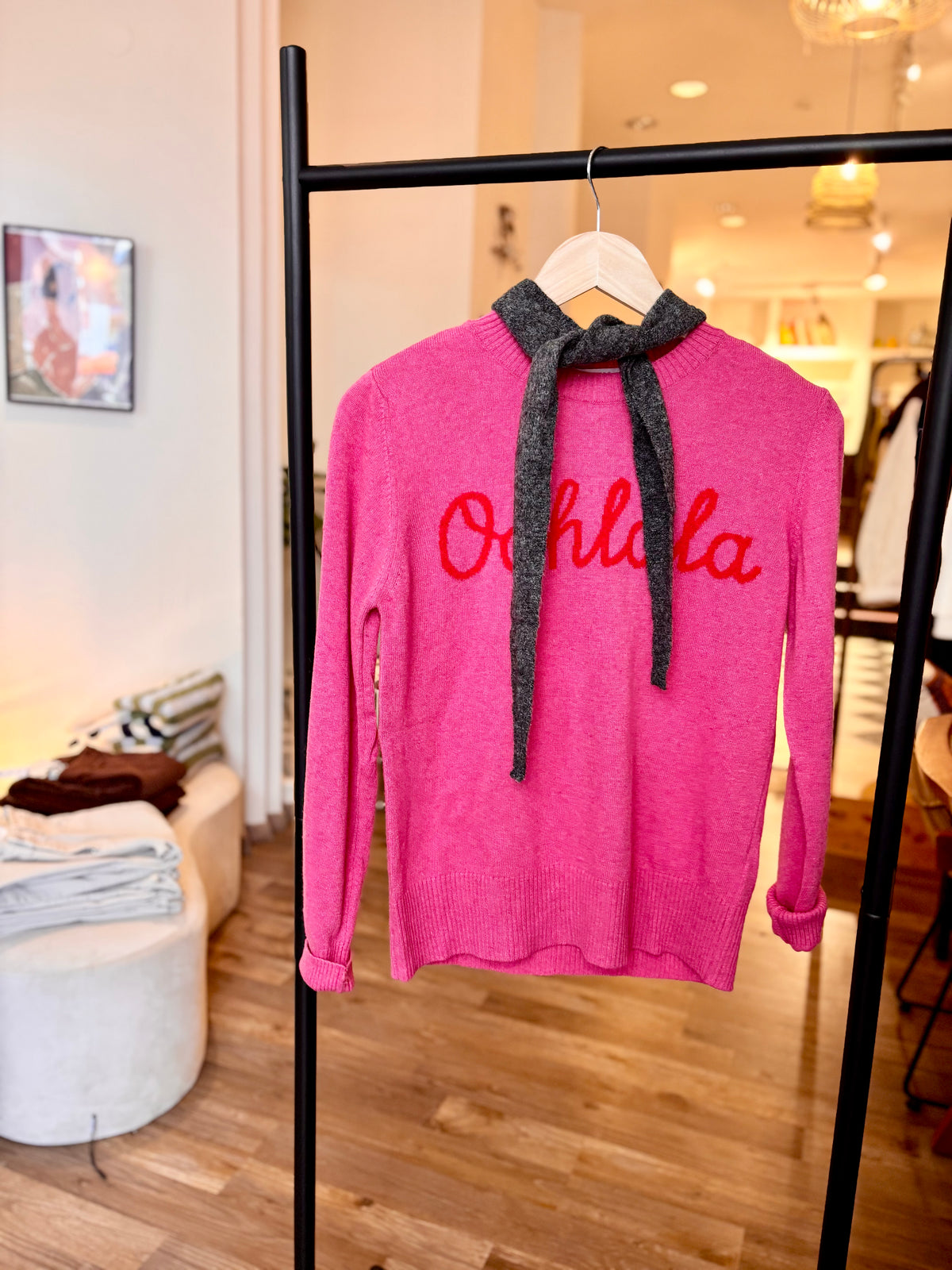 Pulli Ola aus Wollmix in Pink