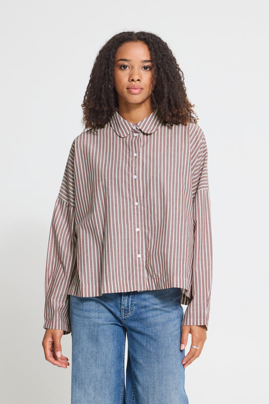 Hemd Giley in Burgundy Stripe