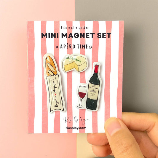 Handgemachtes Mini-Magnet-Set – Apéro-Zeit