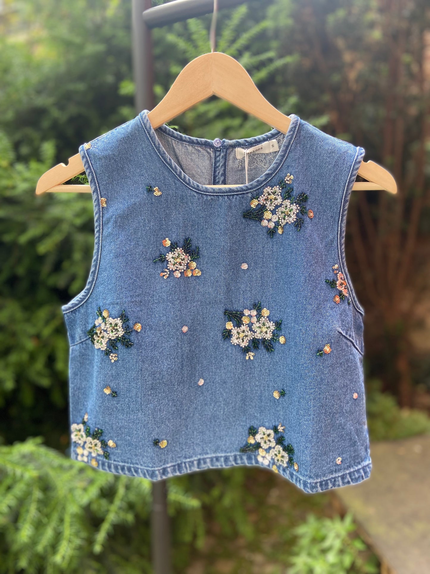 Denim Top bestickt