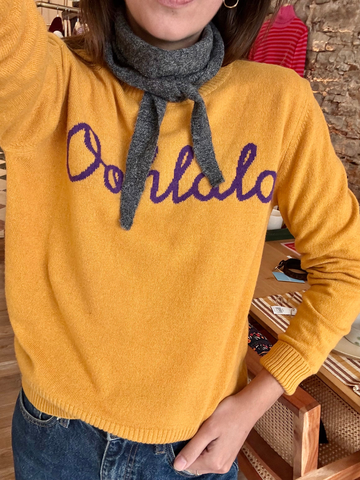 Pulli Ola aus Wollmix in Senf