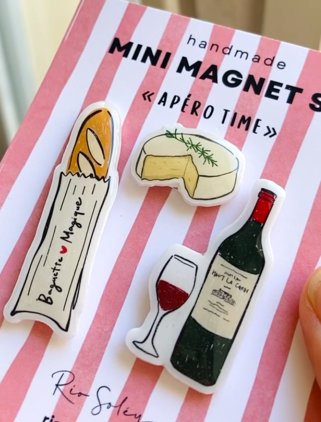 Handgemachtes Mini-Magnet-Set – Apéro-Zeit