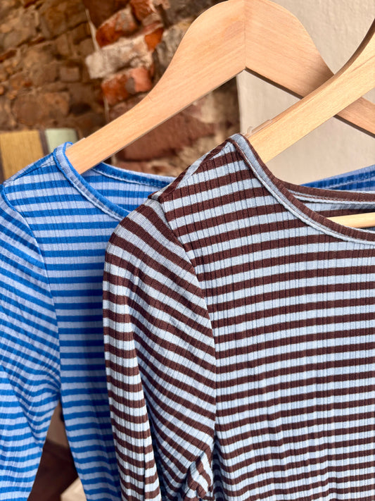 Longsleeve Cella  blau/schoko