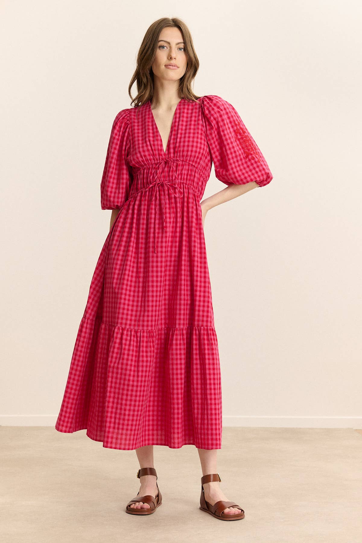 Kariertes Midikleid Vanina