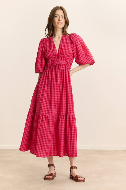 Kariertes Midikleid Vanina
