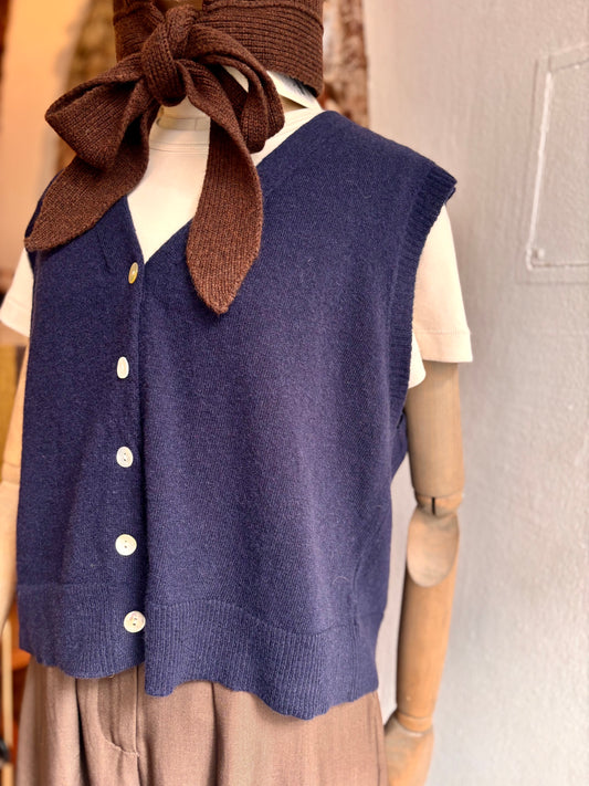 Strickweste Camille aus Wolle in Navy