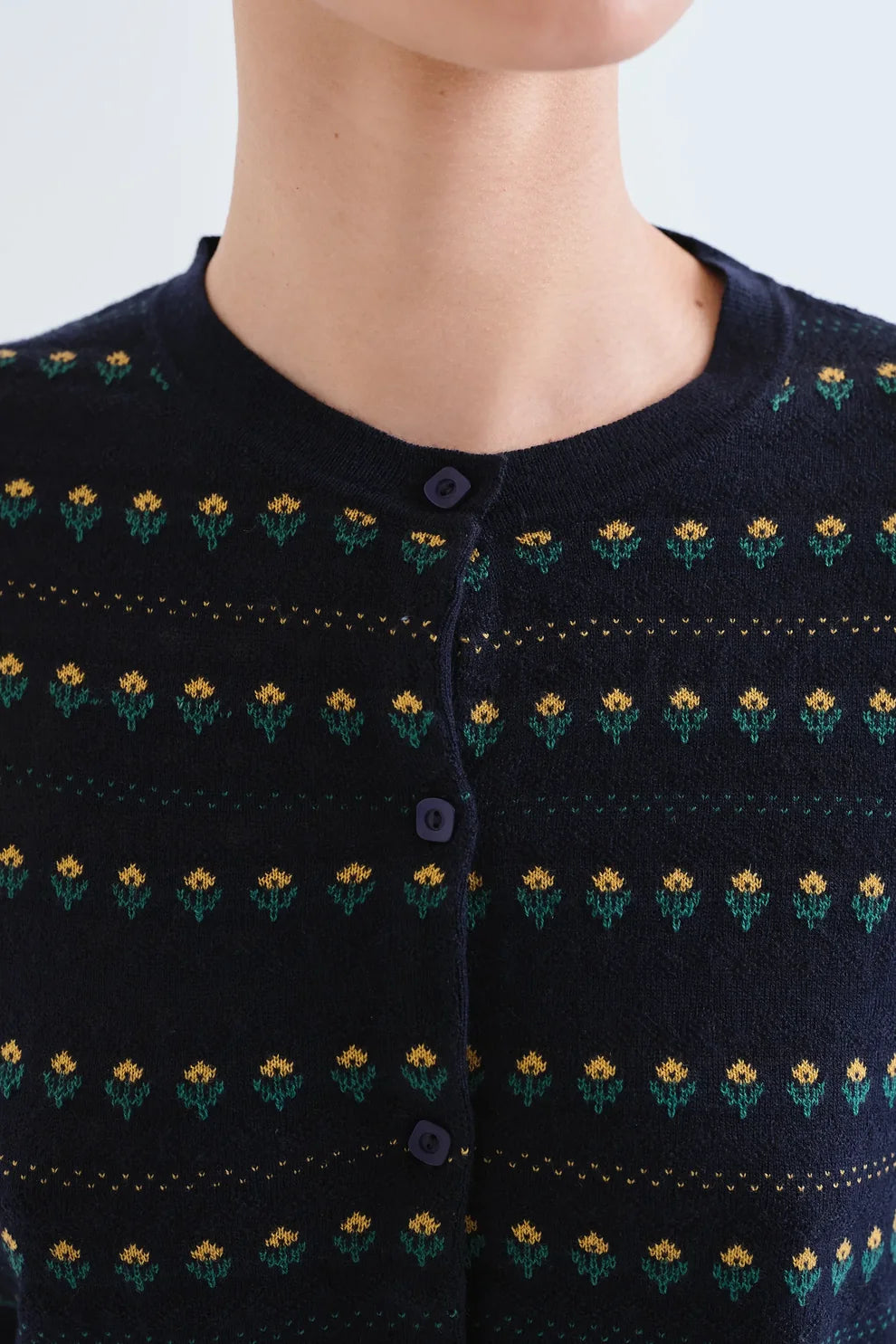 Cardigan in Black Flower