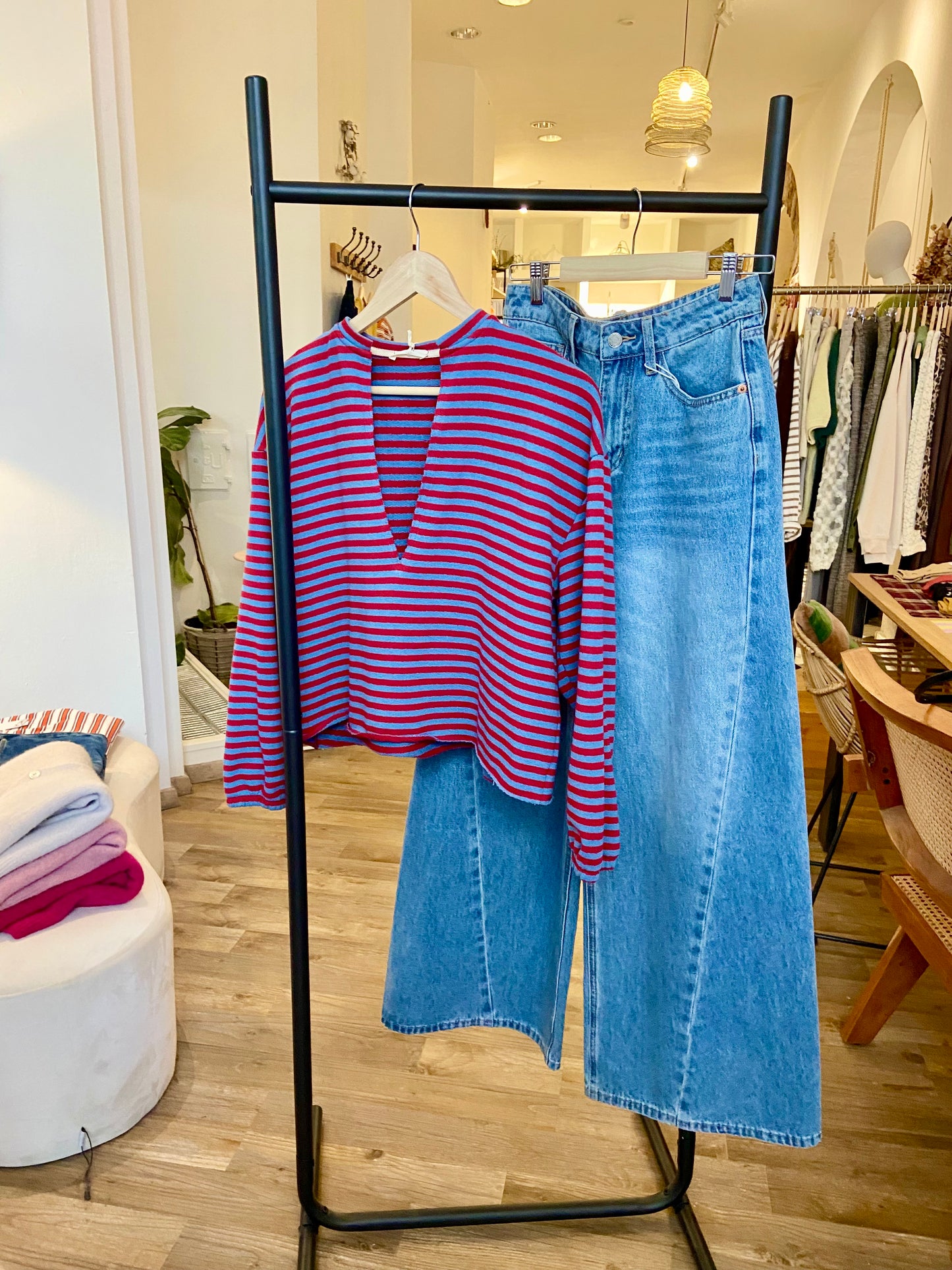 Sweater burgundy stripe