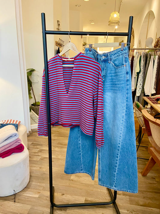 Sweater burgundy stripe