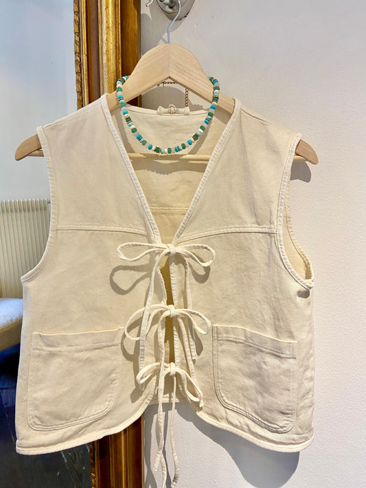 Denim Weste mit Schleifen