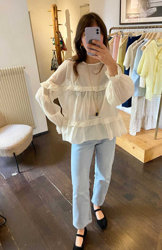 Boho weite Baumwoll Bluse