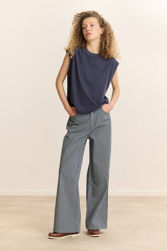 Gestreifte High-Waist Hose Cole