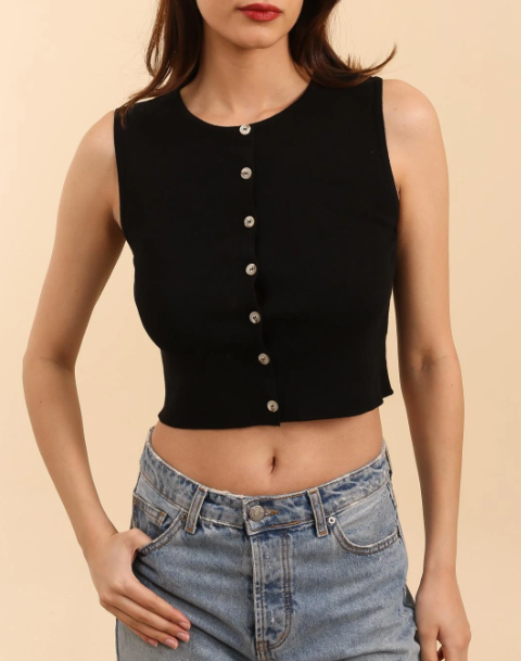 Buttoned Crop Top