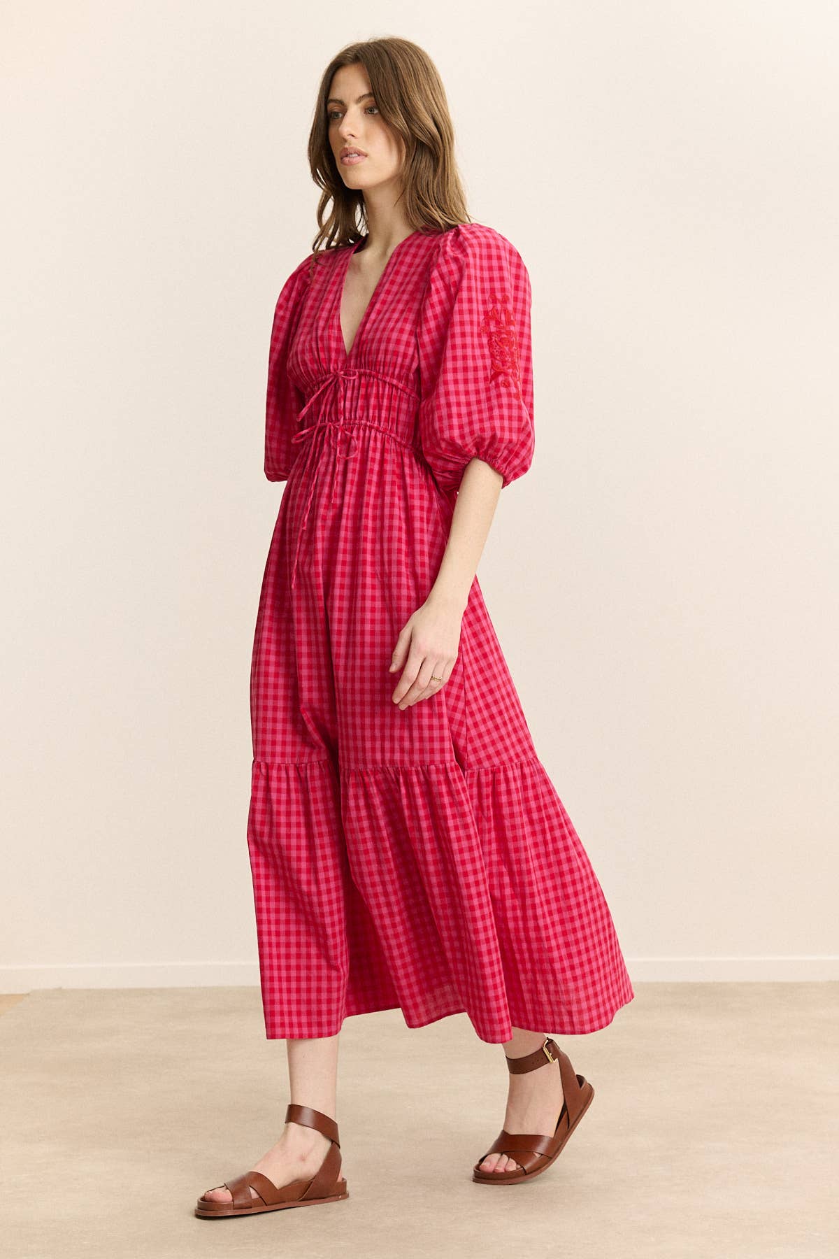 Kariertes Midikleid Vanina
