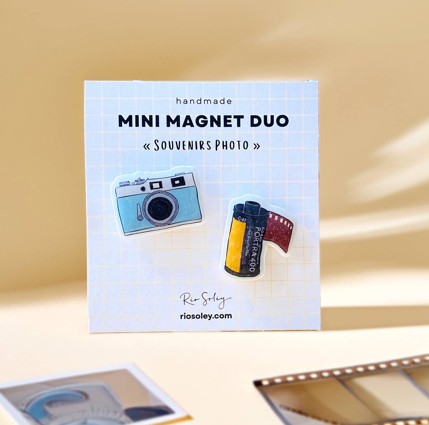 Handgefertigtes Mini-Magnet-Duo – Souvenirfotos