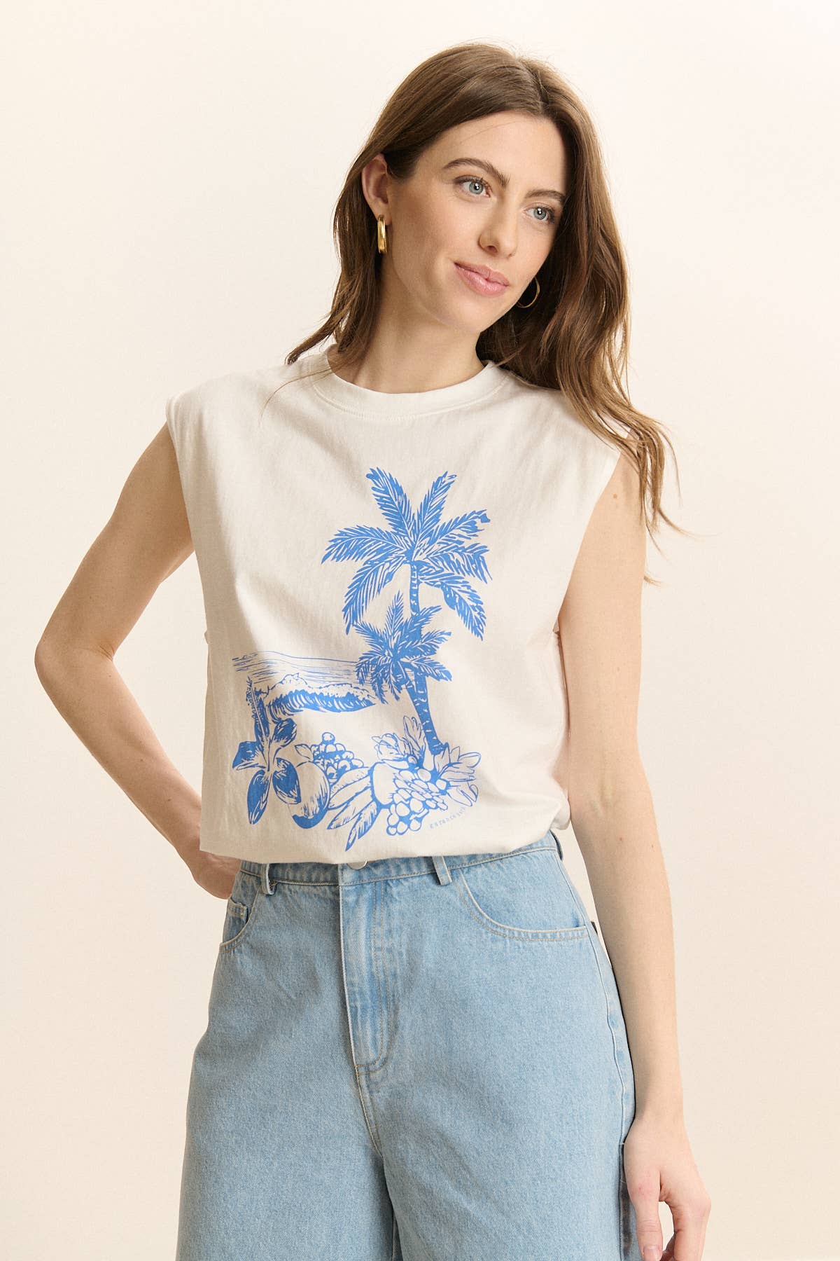 Ärmelloses T-Shirt Palmier