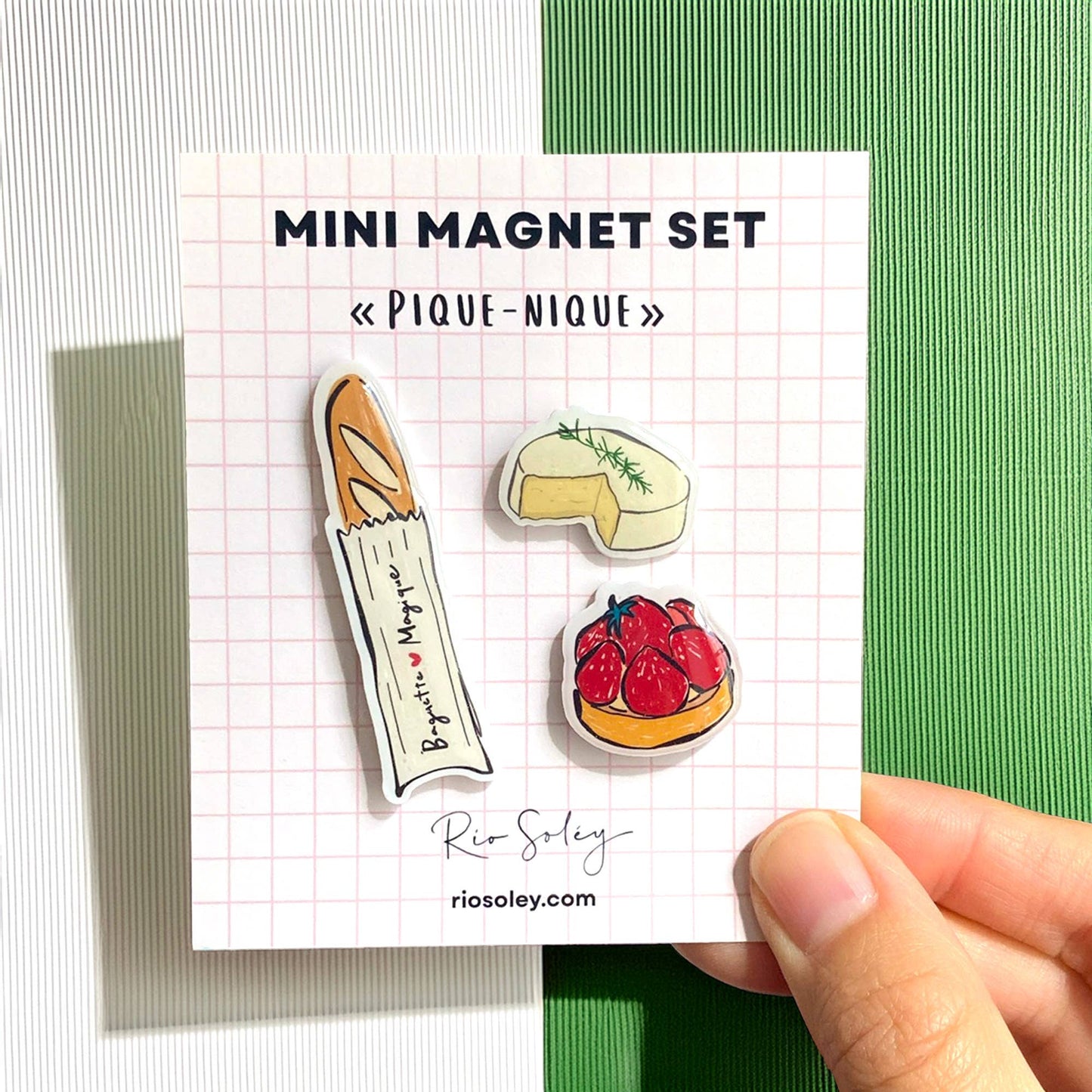Handgemachtes Mini-Magnet-Set – Picknick