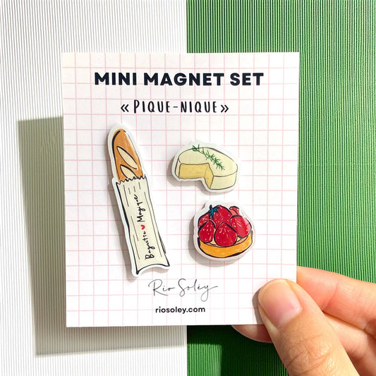 Handgemachtes Mini-Magnet-Set – Picknick
