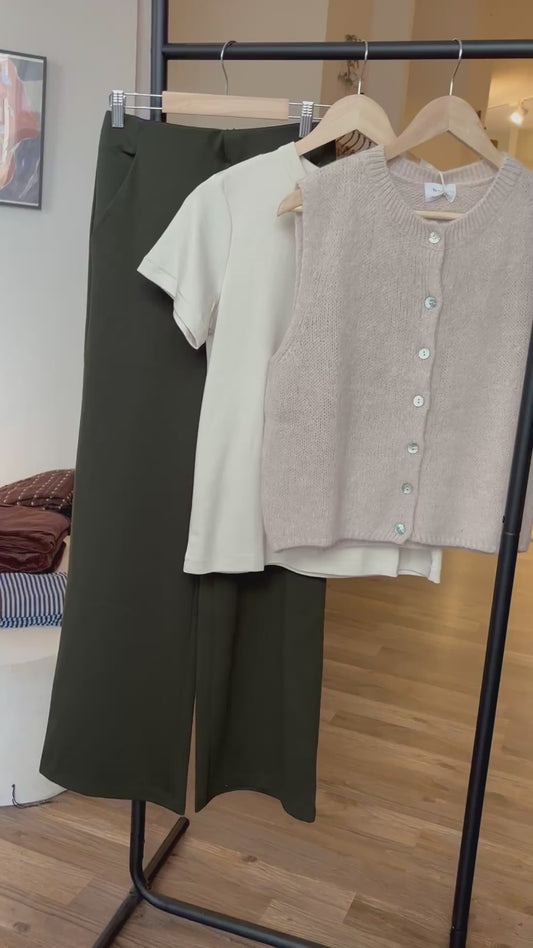 Strick Weste Lui beige
